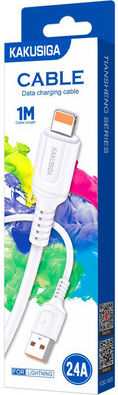 Kakusiga USB-A to Lightning Cable 12W Λευκό 1m (KSC-805-L-WH)