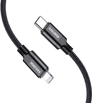 Kakusiga Geflochten USB-C zu Lightning Kabel 27W Schwarz 1m (KSC-970-LC-BK)