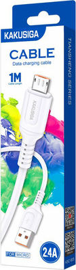 Kakusiga Regular USB 2.0 to micro USB Cable Λευκό 1m KSC-805-M-WH 1τμχ