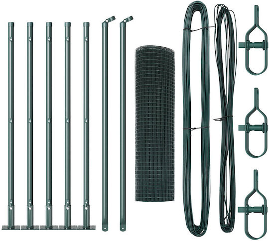 vidaXL Wire Fencing Galvanized Set Green 0.5x10m