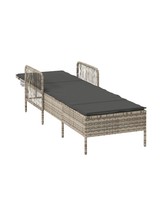 Ξαπλώστρα Rattan Γκρι 157x55x92εκ.