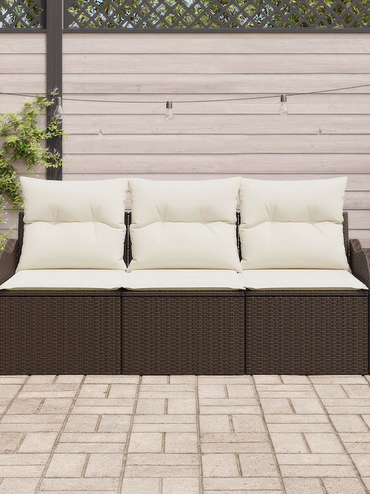 Tree-Seater Sofa Outdoor Rattan with Pillows 55x62x69cm