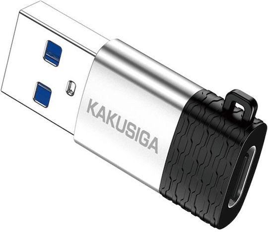 Kakusiga Μετατροπέας USB-A male σε USB-C female Γκρι 1τμχ KSC-1421