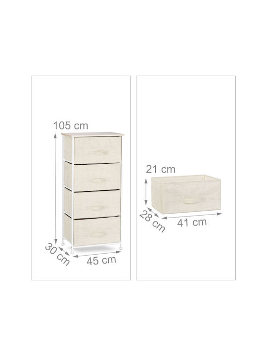 Cabinet de Birou din MDF & Metal Beige 105x45x30cm