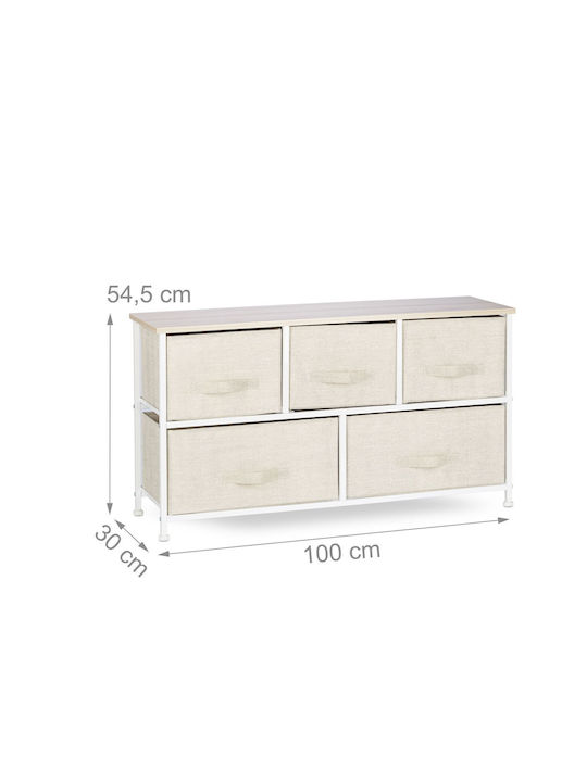 Ντουλάπι Γραφείου από MDF & Μέταλλο Beige 54.5x100x30cm