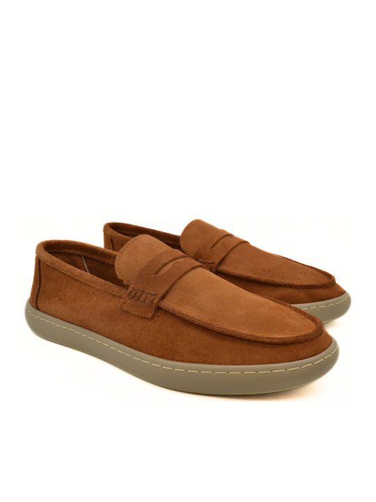 Men's Leather Boat Shoes Tabac Brown
