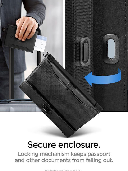 Δερμάτινο Ανδρικό Πορτοφόλι Ταξιδίου με RFID Μαύρο