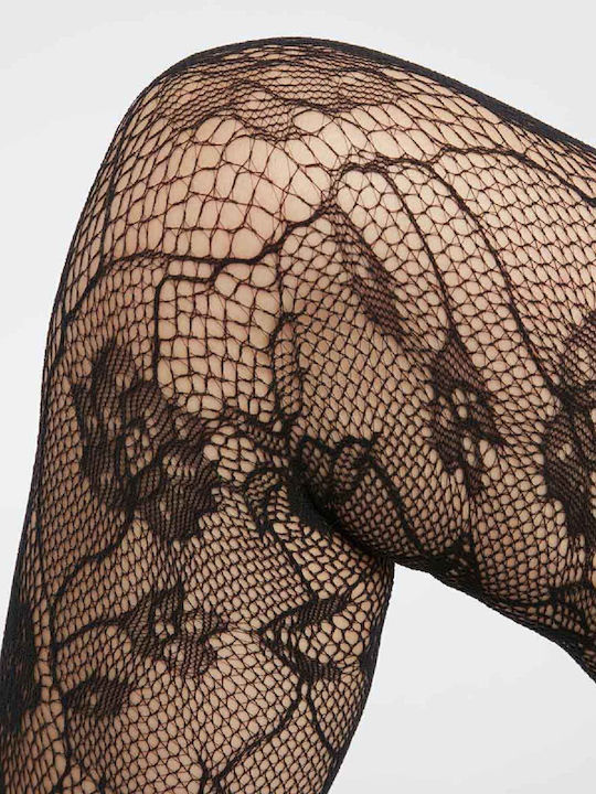 Women's Pantyhose Net Black Floral