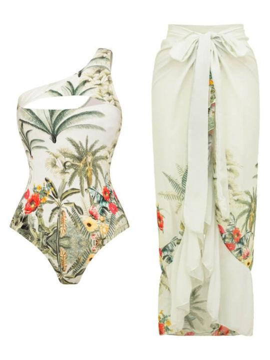 Ολόσωμο Μαγιό με Έναν Ώμο Floral