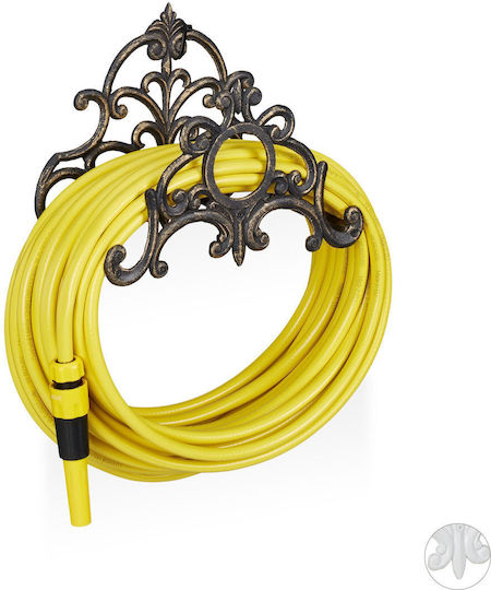 Wall Mount Hose Brown Cast Iron Relaxdays 24 X 31.5 X 15 Cm