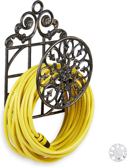 Wall Mount Hose Holder Brown Cast Iron Relaxdays 50 X 32 X 20 Cm