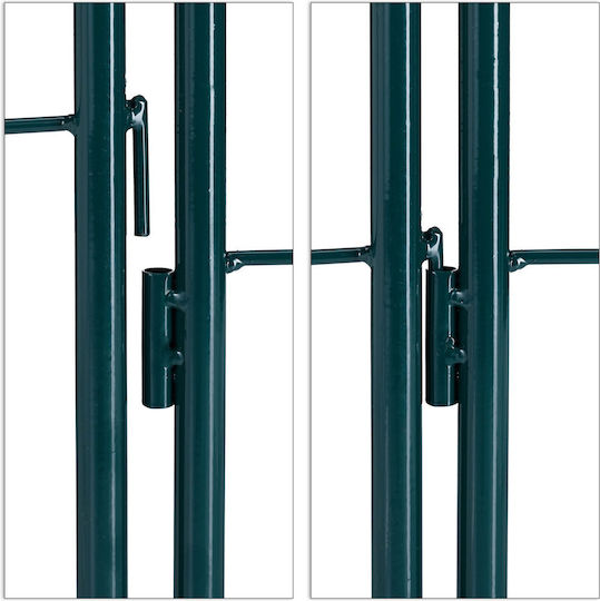 Set 2 arcade metalice pentru grădină, flori cățărătoare, verde închis, 180 x 50 cm, model A Relaxdays