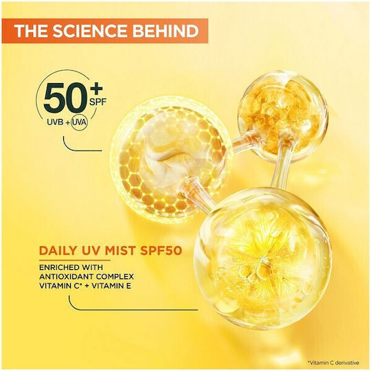 Garnier ​​Vitamic c Brightening Over Make-Up UV Sunscreen Mist Face SPF50+ 75ml