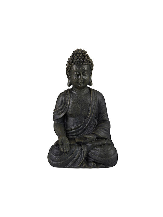 Figurine Decorativă Buddha Simbol Fericire Relaxare 30 X 18 X 11 Cm Anthracit Relaxdays