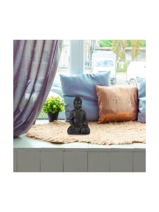Figurine Decorativă Buddha Simbol Fericire Relaxare 30 X 18 X 11 Cm Anthracit Relaxdays