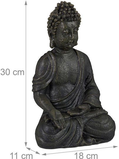 Figurine Decorativă Buddha Simbol Fericire Relaxare 30 X 18 X 11 Cm Anthracit Relaxdays