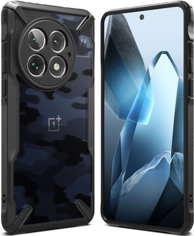 Ringke Fusion X Back Cover Plastic / Silicone 2mm Black (OnePlus 13)