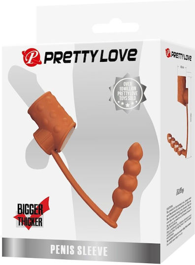 Pretty Love Rilley Δαχτυλίδι Πέους με Πρωκτική Σφήνα Καφέ BI-242903