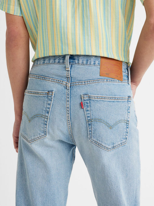 Men's Jeans Pants With Slim Straight Fit Light Blue