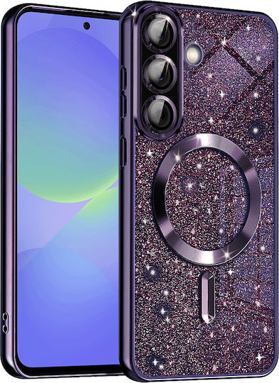 Techsuit Luxury Glitter Umschlag Rückseite Silikon Lila (Samsung Galaxy A36 5G)