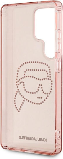 Karl Lagerfeld Karl Head Umschlag Rückseite Gehärtetes Glas 0.3mm Rosa (Galaxy S25 Ultra,Samsung S25 Ultra)