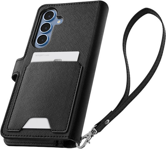 Spigen Wallet S Synthetisches Leder / Leder Schwarz (Galaxy S25+)