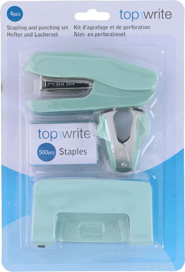 Black Mint Plastic/Metal 4-Piece Stapling and Punching Set