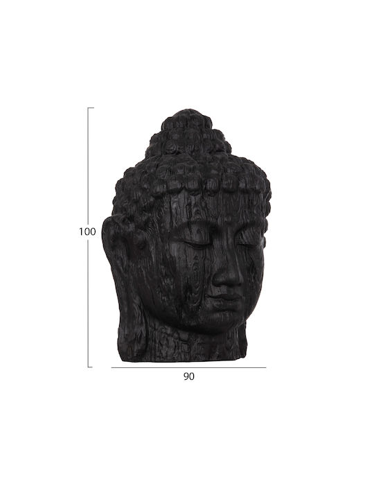 Decorative Floor XXL Buddha Head HM4385.01 Plaster Black 90x90x100cm