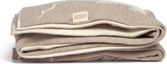 Mamas & Papas Blanket Nursery Swaddling Blankets Knitted Brown 70x90cm