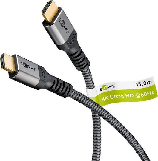Goobay HDMI 2.0 Premium High Speed 4K 60Hz HDR Cable HDMI Male - HDMI Male 15m Black