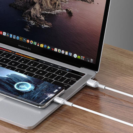 Kakusiga USB 2.0 Cable USB-C male - USB-A 15W Λευκό 1m KSC-805-C-WH