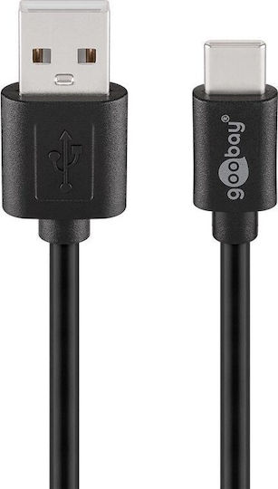 Goobay Редовна USB 2.0 Кабел USB-C мъжки - USB-A мъжки 15W Черен 0.5м (55467)