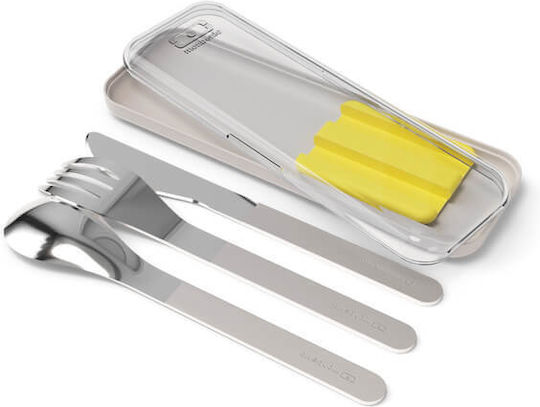 Μαχαιροπήρουνα Ταξιδιού Monbento Mb Slim Box Yellow Ανοξ Χάλυβας Σετ 3 Τμχ 17 X W 6 X H 2 Cm