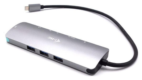i-tec USB-C Докинг станция с HDMI 4K Сребрист (C31NANOLANPD100)