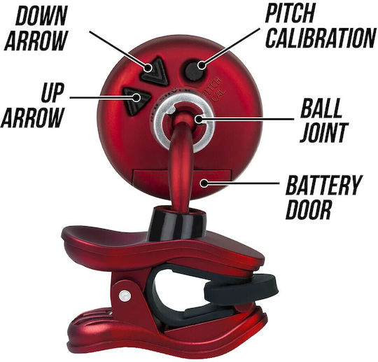Danelectro Цветово Тунер Snark Red 2 Clip-on в Червен Цвят