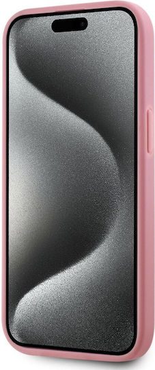 Karl Lagerfeld Pu Signature Umschlag Rückseite Metallisch Rosa (iPhone 15)