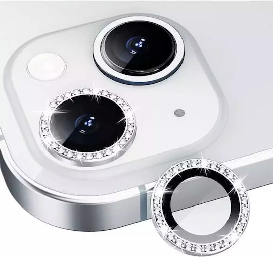 Glitter Strass Camera Protection Tempered Glass Silver for the iPhone 11