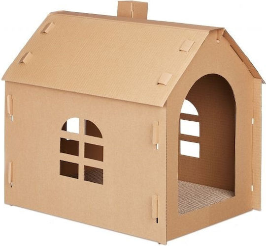 Cardboard Cat House Relaxdays 46 X 36.5 X 48 Cm Brown