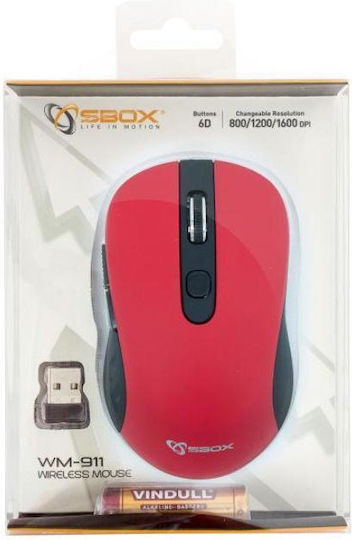 Sbox SBOX WM-911 Ασύρματο Ποντίκι Κόκκινο