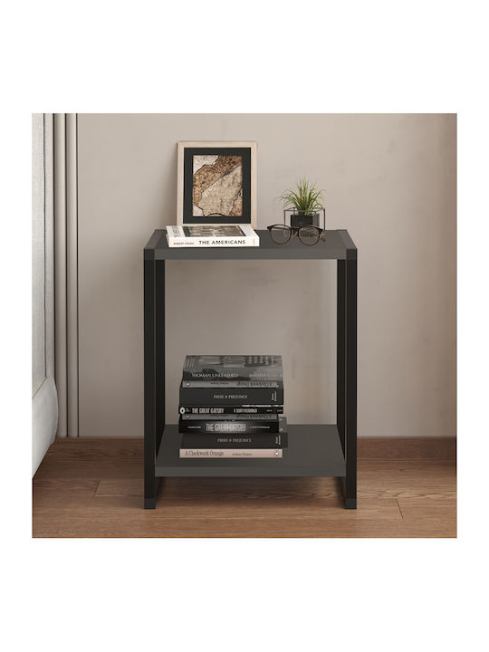 Κομοδίνο Gina Ξύλινο με Μεταλλικά Πόδια Γκρι 39x30x48cm GP041-0092,2