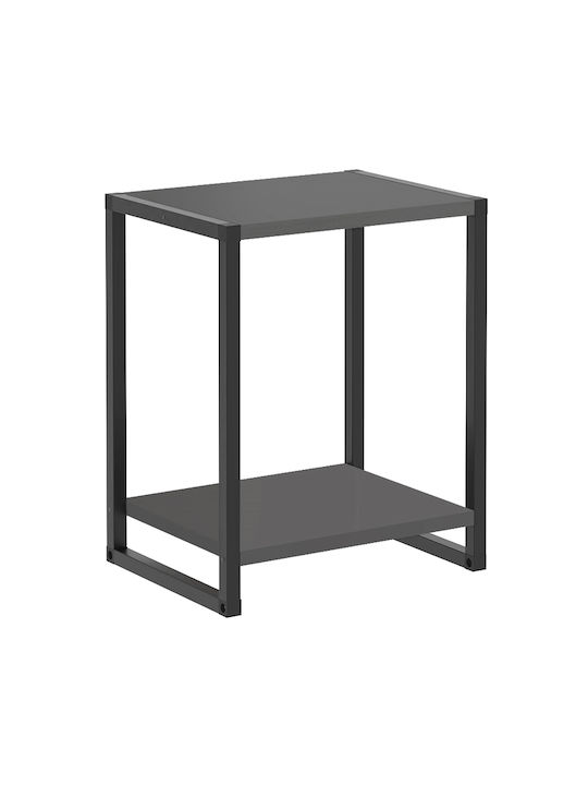 Κομοδίνο Gina Ξύλινο με Μεταλλικά Πόδια Γκρι 39x30x48cm GP041-0092,2