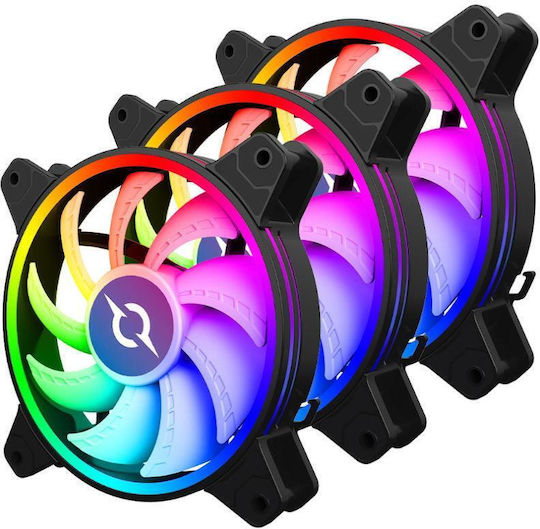 Aqirys Ventilator Pentru Carcasă Libra 120mm Cu Iluminare RGB Și Conexiune 6 Pini 3 Bucăți