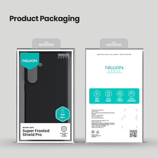 Nillkin Super Frosted Pro Задна корица Пластмаса / Силикон Черен (Galaxy S25+)