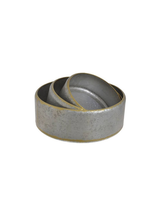 Dekorative Schüssel Metall Silber 3Stück Dekorative Schüssel Metall Silber 3Stück