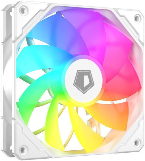 ID-Cooling Ventilator Pentru Carcasă Lamă Inversată 120mm (63cfm) cu Iluminare ARGB și Conexiune 3-Pin / 4-Pin PWM Alb