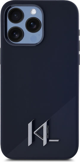 Karl Lagerfeld Initial Umschlag Rückseite Silikon Schwarz (iPhone 15 Pro)