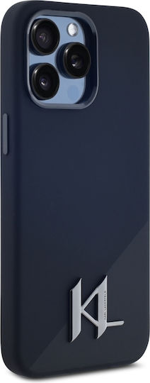 Karl Lagerfeld Initial Umschlag Rückseite Silikon Schwarz (iPhone 15 Pro)