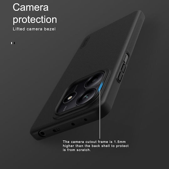 Nillkin Super Frosted Umschlag Rückseite Kunststoff Schwarz (Redmi Note 14 5G)