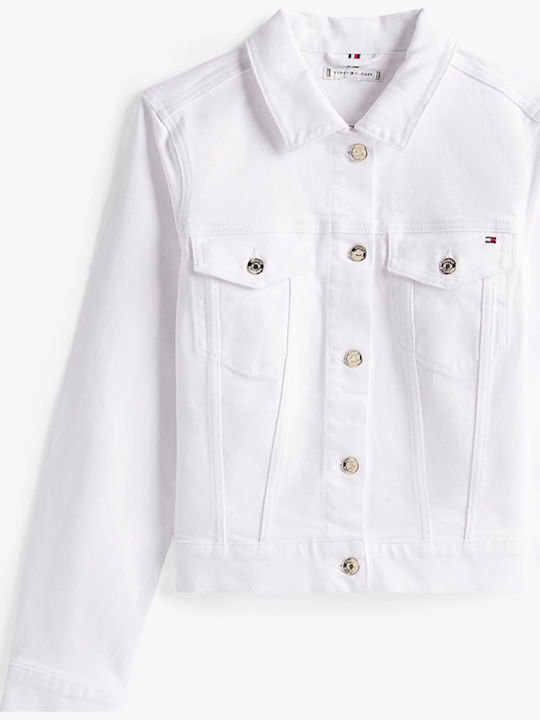 Scurtă Jachetă de femei din denim White