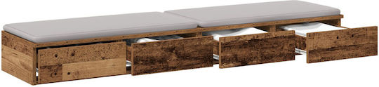 vidaXL Bettkasten Hölzernes Bett Braun 150x36,5x16,5cm
